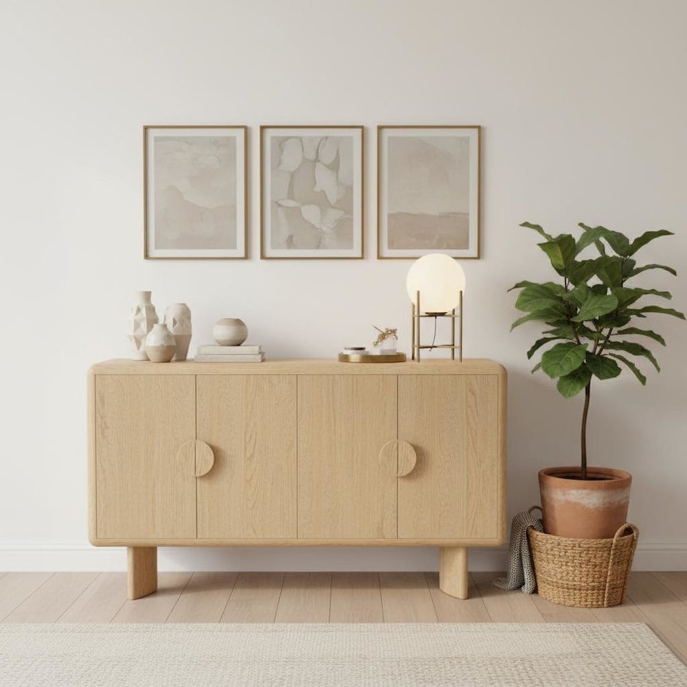 Sideboard Light Oak Modern Design with Spacious Storage and Durable Build. Picture 3