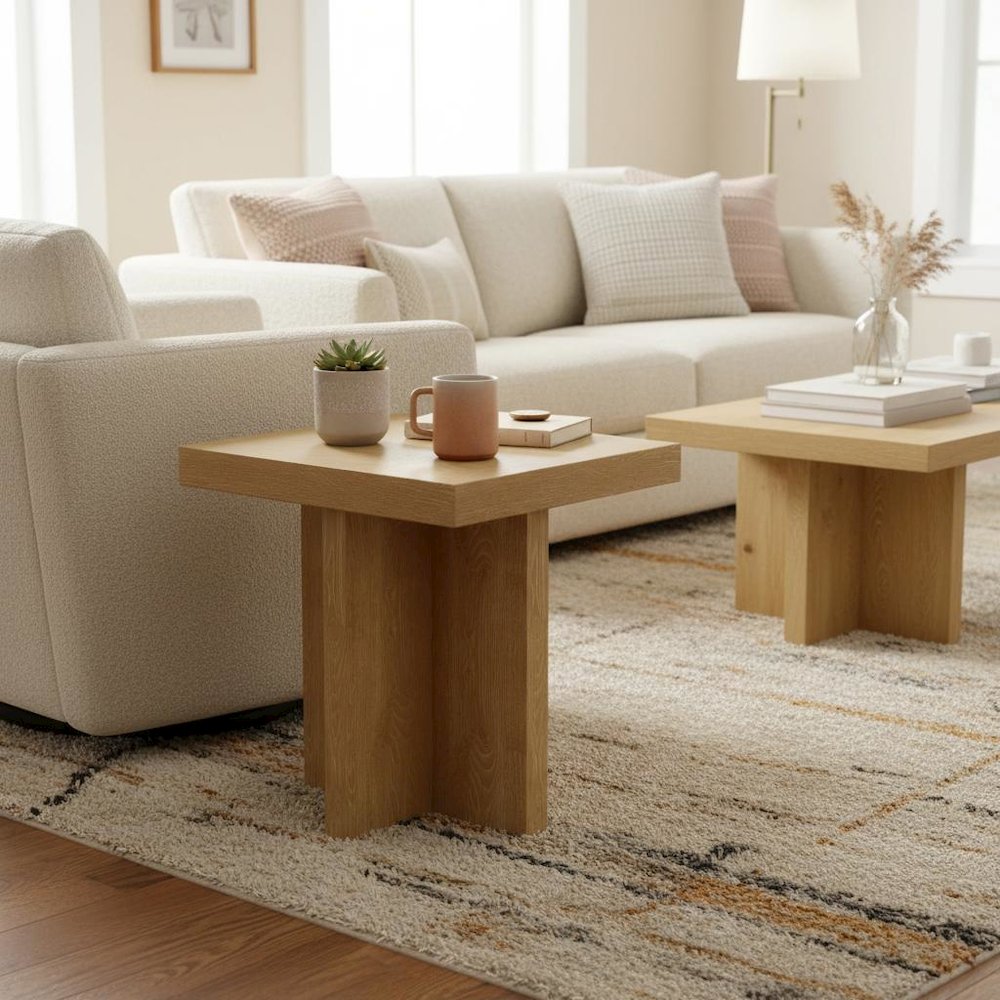 Nature-Inspired Finish End Table with Modern Rustic Style and Sturdy Build. Picture 2
