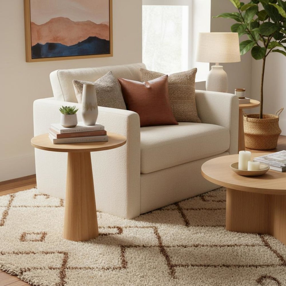 Wood-Tone End Table with Modern Design and Sturdy Construction. Picture 2