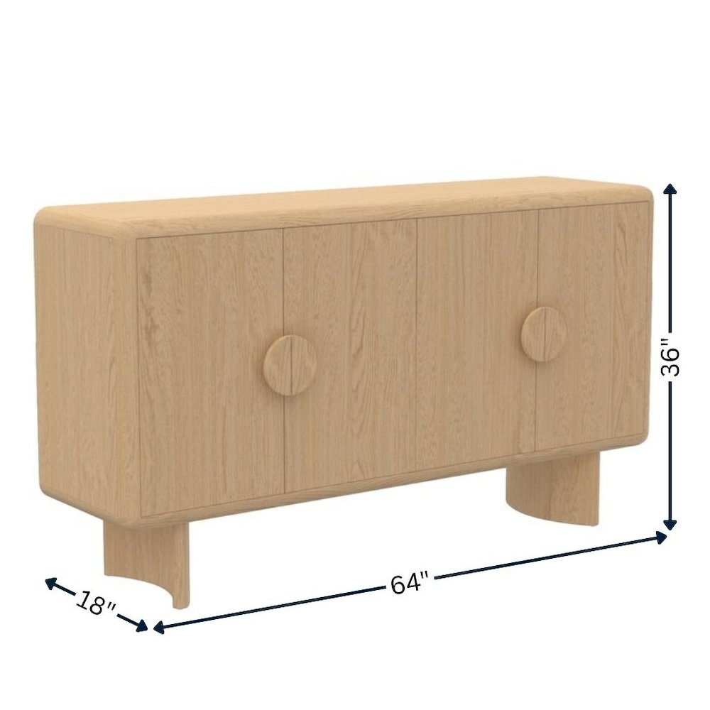 Sideboard Light Oak Modern Design with Spacious Storage and Durable Build. Picture 9