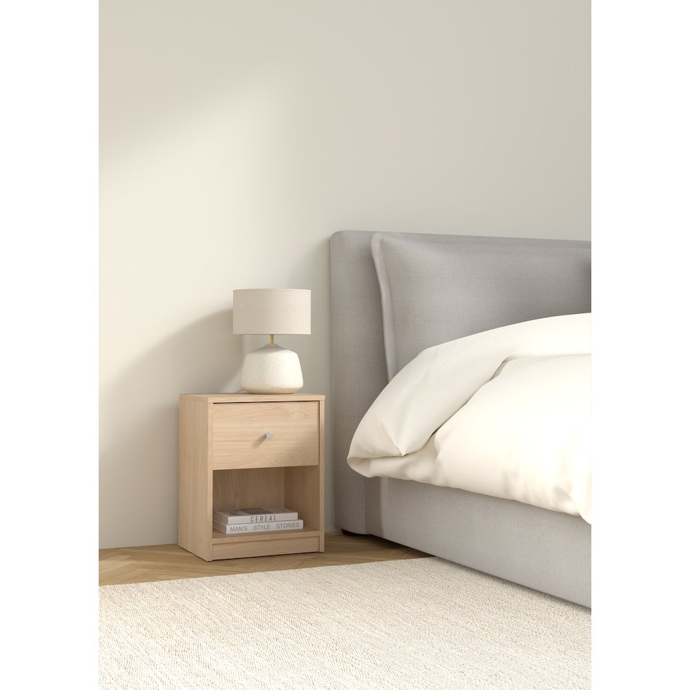 Portland 1 Drawer Nightstand - Set of 2, Jackson Hickory. Picture 3