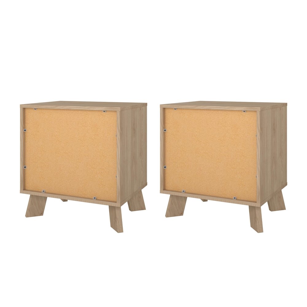 Ikast 2 Drawer Nightstand - Set of 2, Jackson Hickory/White. Picture 4