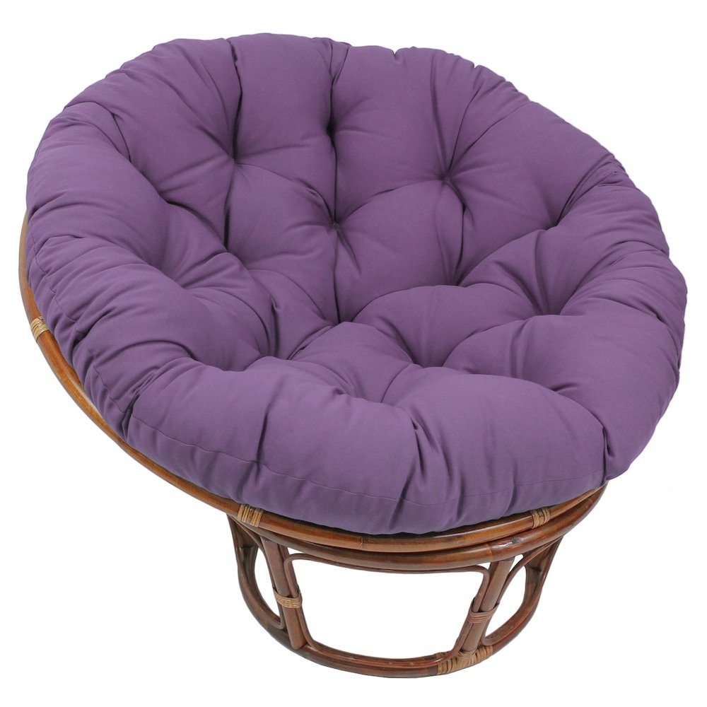 42-Inch Rattan Papasan Chair with Solid Twill Cushion. Picture 1
