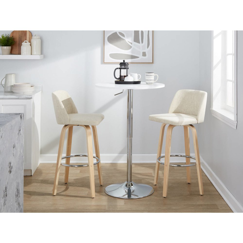 Brown Toriano 30" Fixed-Height Barstool - Set of 2. Picture 7