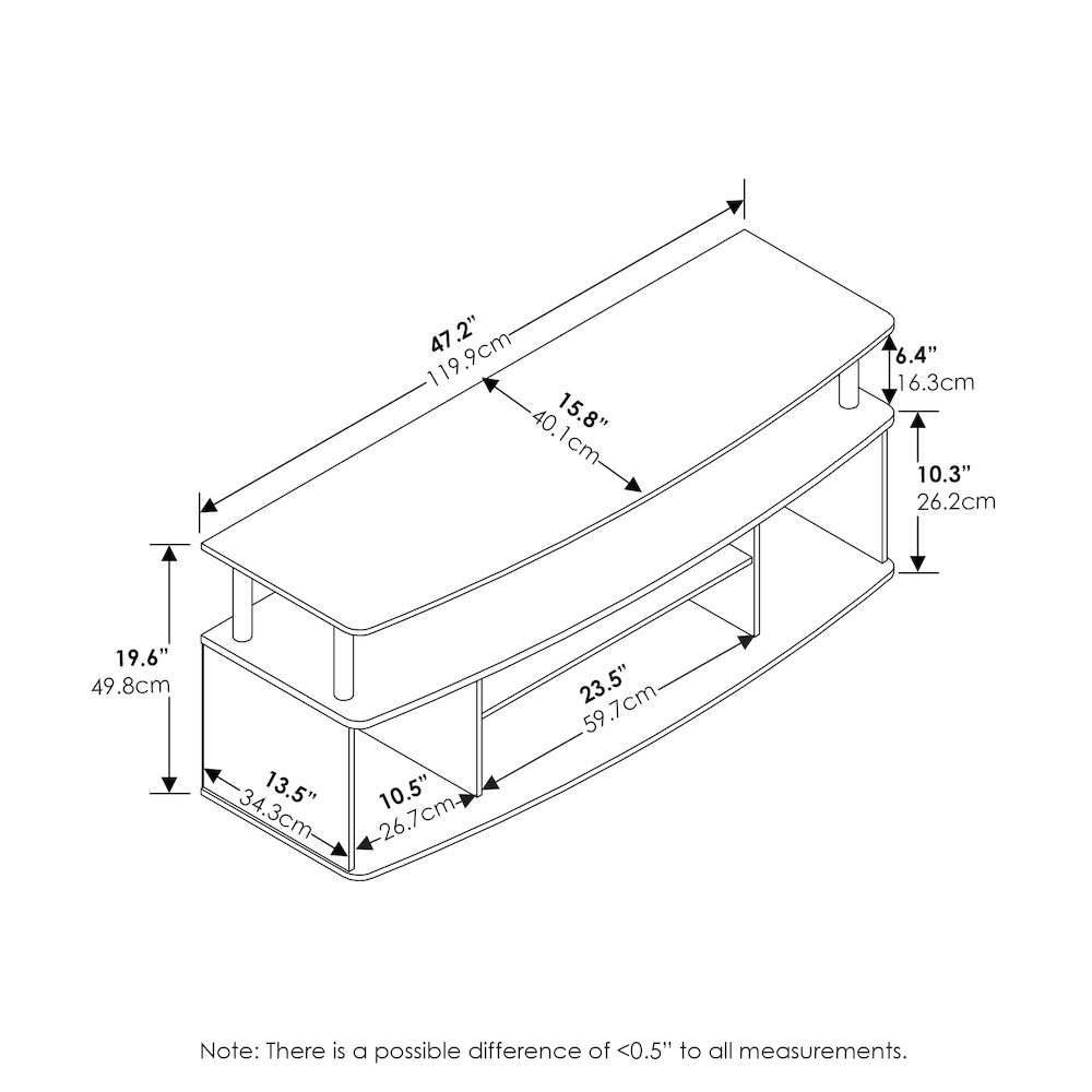 Furinno JAYA Large Entertainment Center Hold up to 55-IN TV, Amber Pine/Black. Picture 2