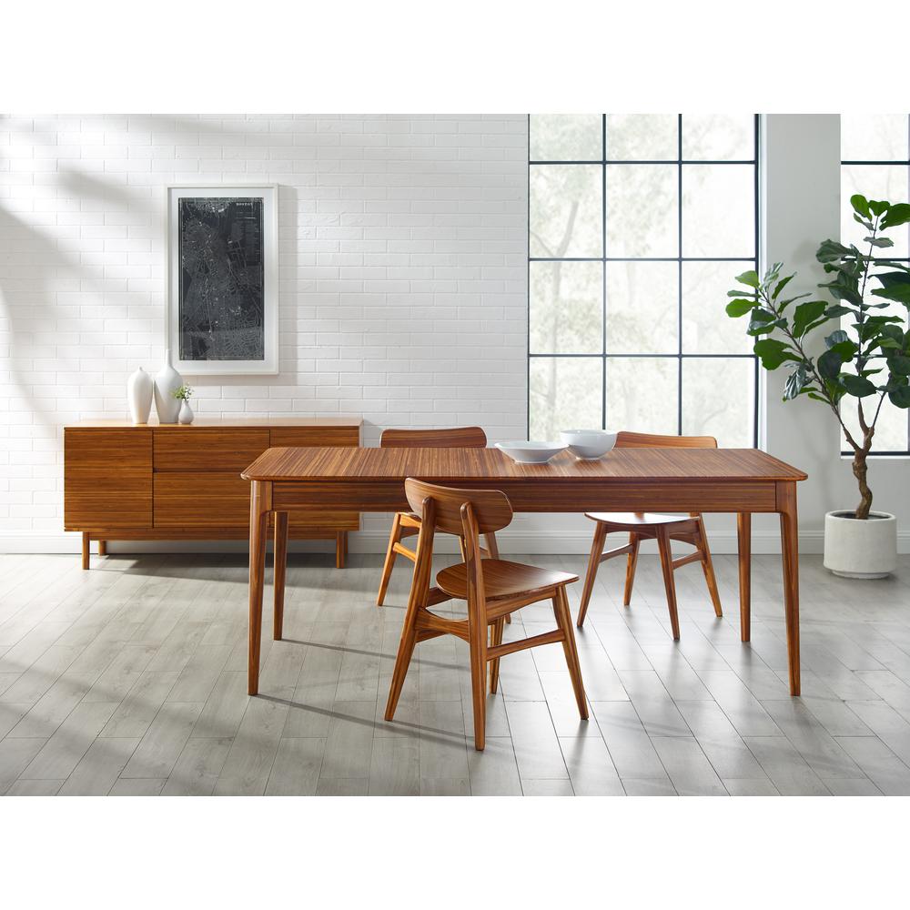 Erikka 110" Double-Leaves Extension Dining Table, Amber. Picture 12