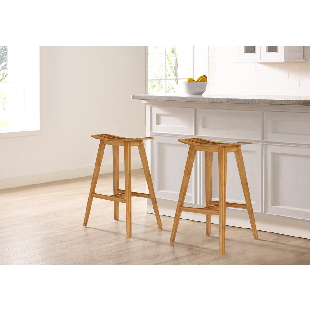Tigris Counter Height Stool, Caramelized With Exotic Tiger Inlay, (Set of 2). Picture 2