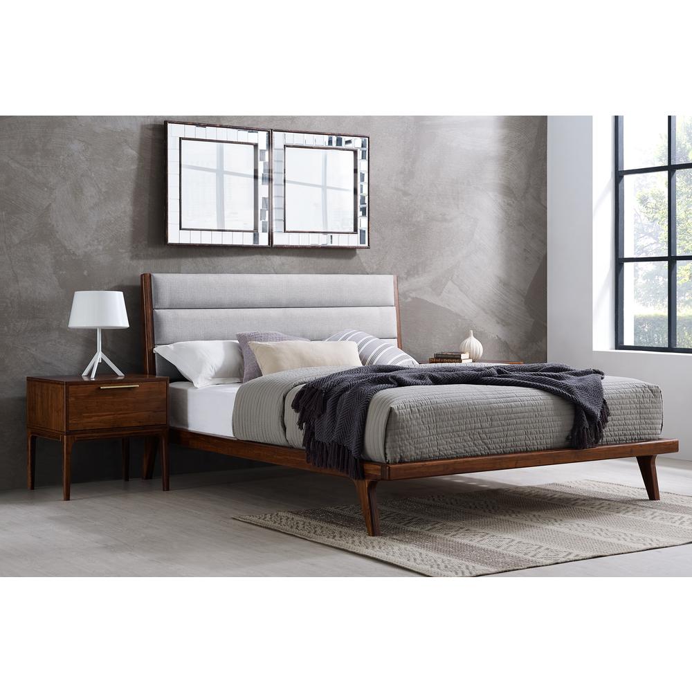Mercury Upholstered Queen Platform Bed, Exotic. Picture 2