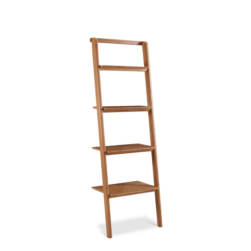 Currant Leaning Bookshelf, Caramelized. Picture 1