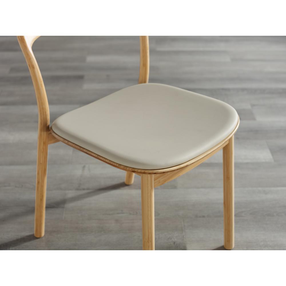 Hanna Dining Chair Leather Seat, Wheat (Set of 2). Picture 9