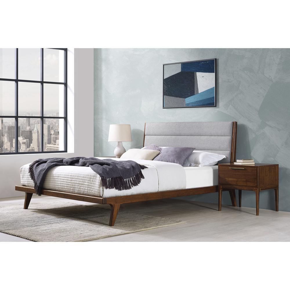 Mercury Upholstered Queen Platform Bed, Exotic. Picture 10