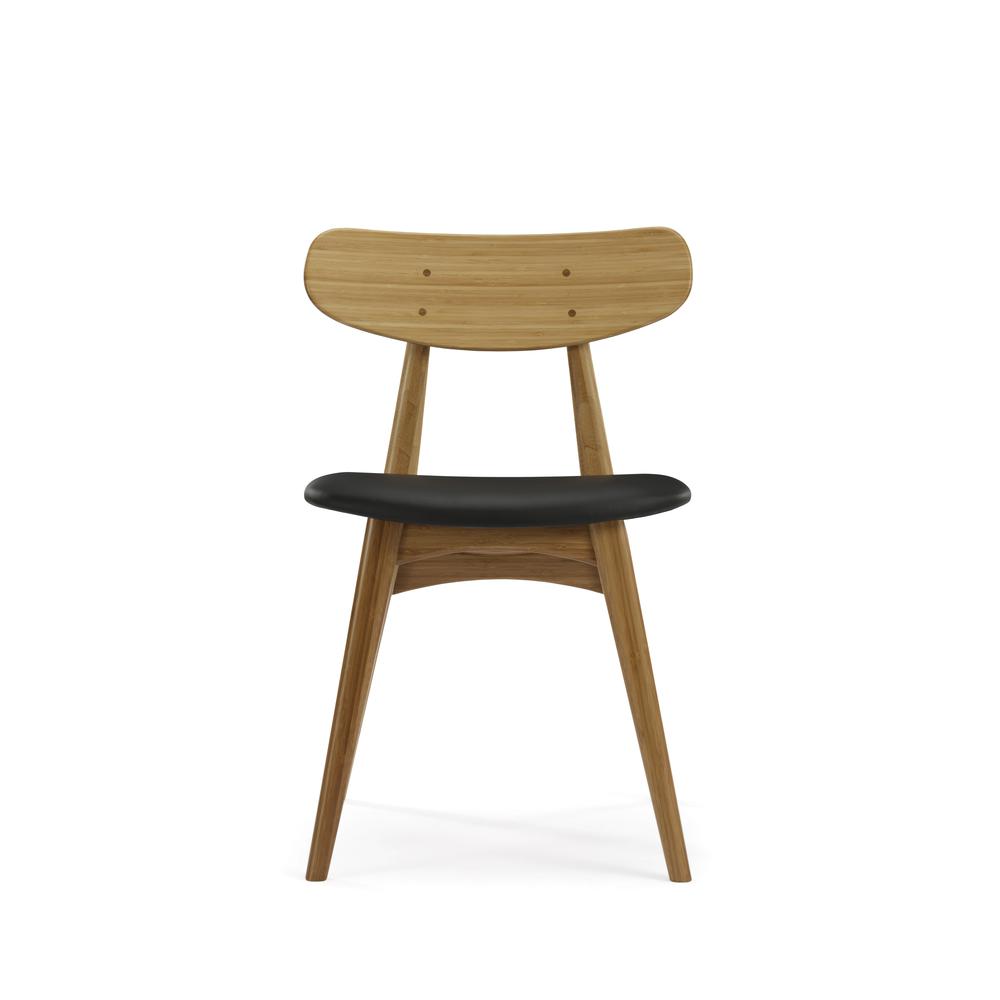 Cassia Dining Chair With Leather Seat, Caramelized, (Set of 2). Picture 3