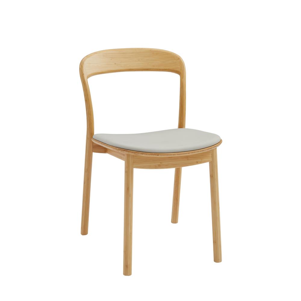 Hanna Dining Chair Leather Seat, Wheat (Set of 2). Picture 1