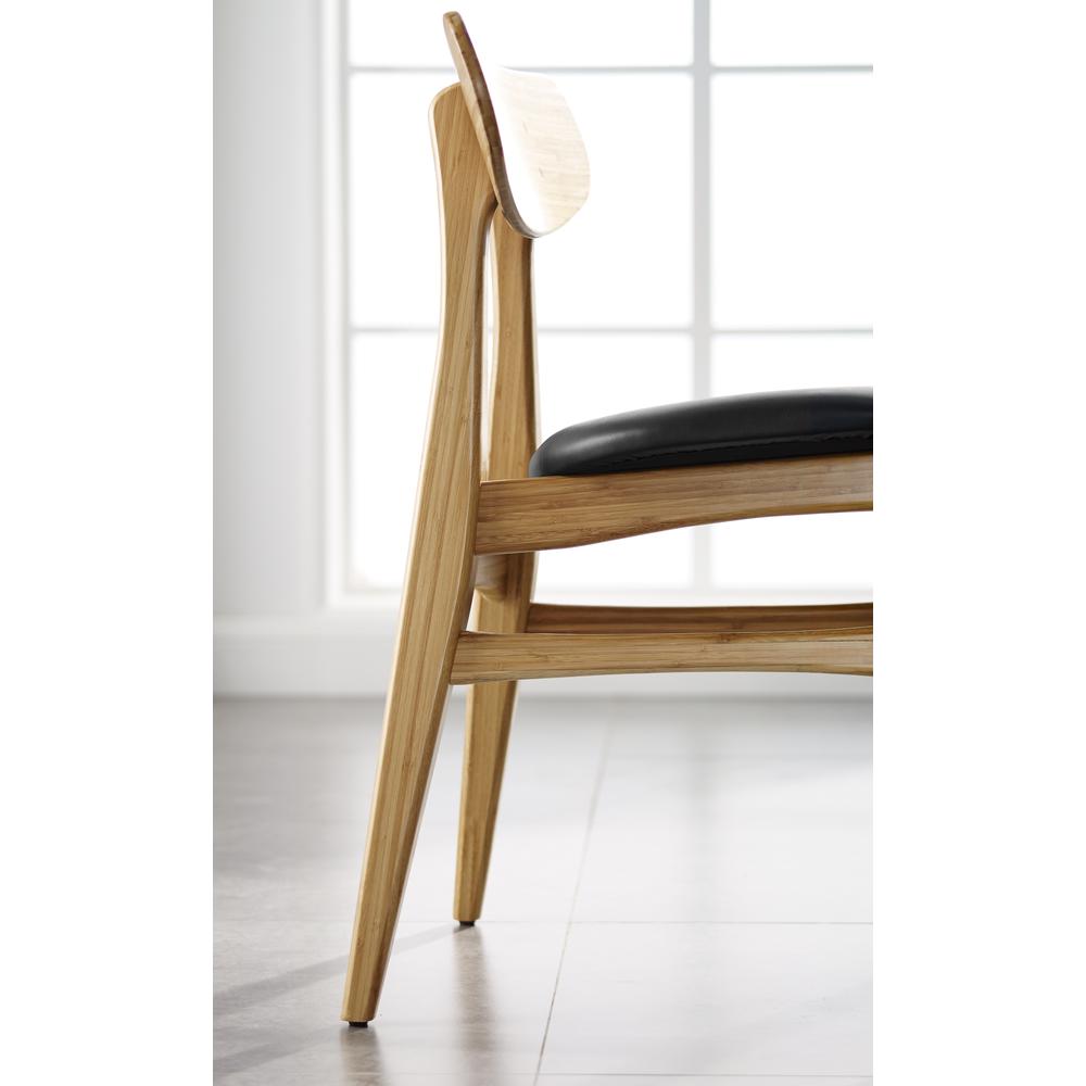Cassia Dining Chair With Leather Seat, Caramelized, (Set of 2). Picture 4