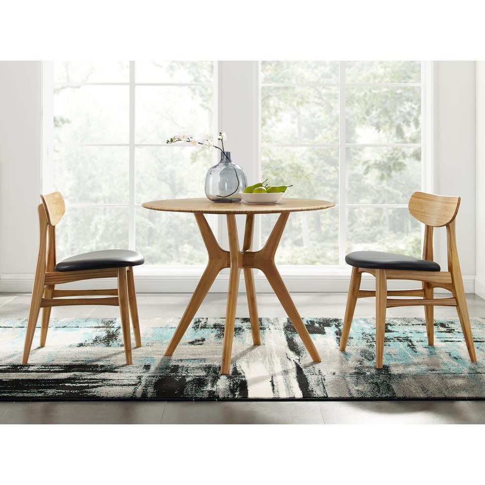 Cassia Dining Chair With Leather Seat, Caramelized, (Set of 2). Picture 9