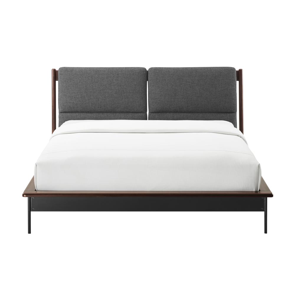 Park Avenue Queen Platform Bed with Fabric, Ruby. Picture 1