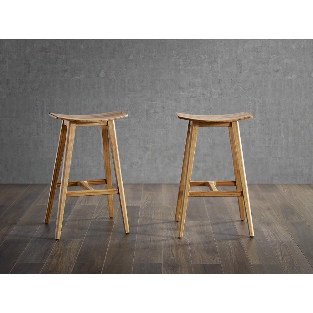 Tigris Counter Height Stool, Caramelized With Exotic Tiger Inlay, (Set of 2). Picture 6