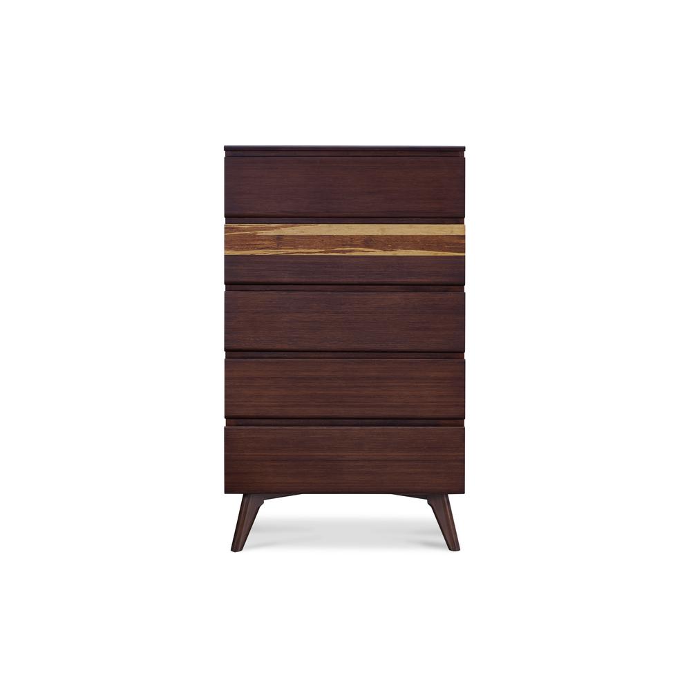 Azara Five Drawer High Chest, Sable. Picture 1