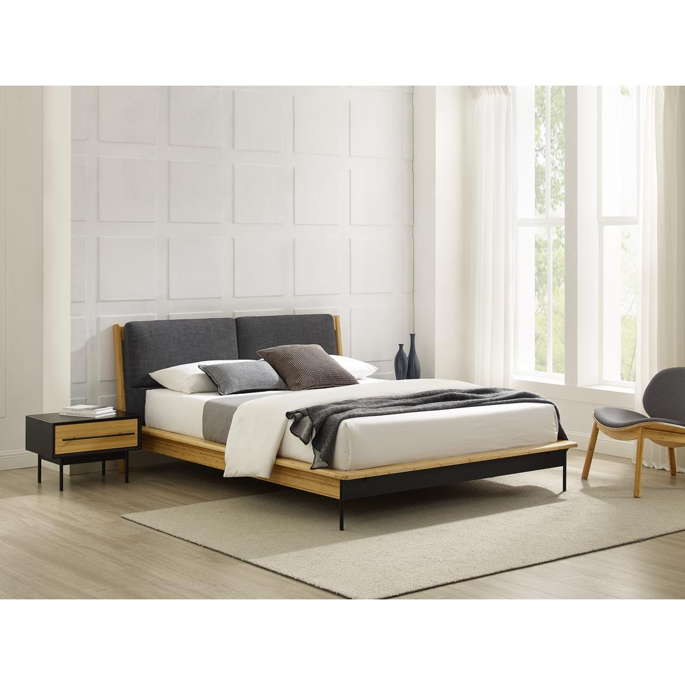 Santa Cruz King Platform Bed with Fabric, Wheat. Picture 12