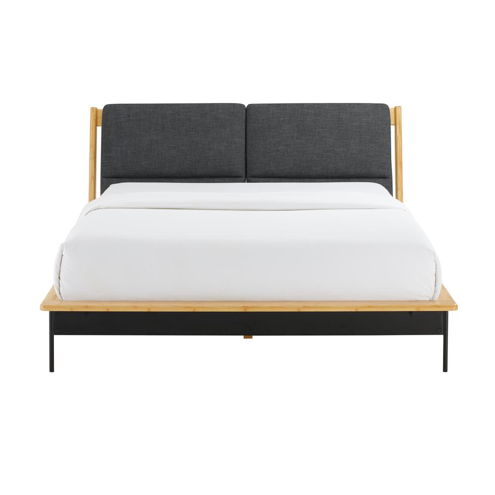 Santa Cruz King Platform Bed with Fabric, Wheat. Picture 2