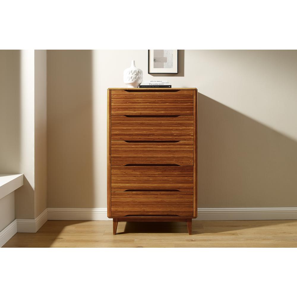Currant Five Drawer High Chest, Amber. Picture 5