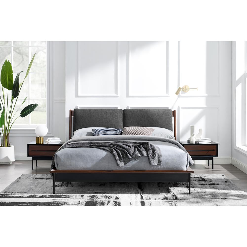 Park Avenue Queen Platform Bed with Fabric, Ruby. Picture 4