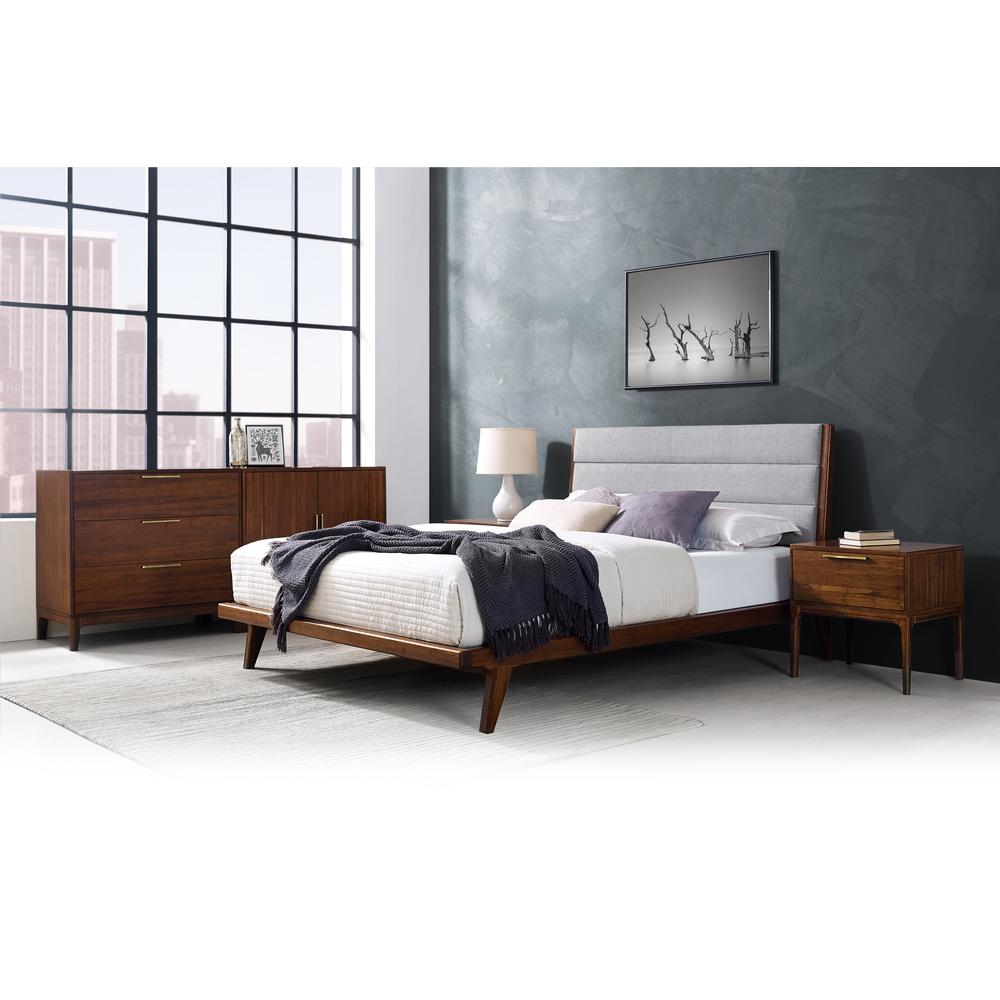 Mercury Upholstered Queen Platform Bed, Exotic. Picture 4