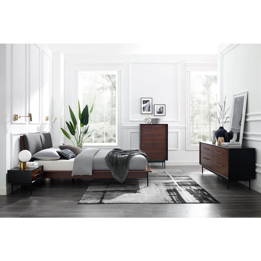 Park Avenue Queen Platform Bed with Fabric, Ruby. Picture 9