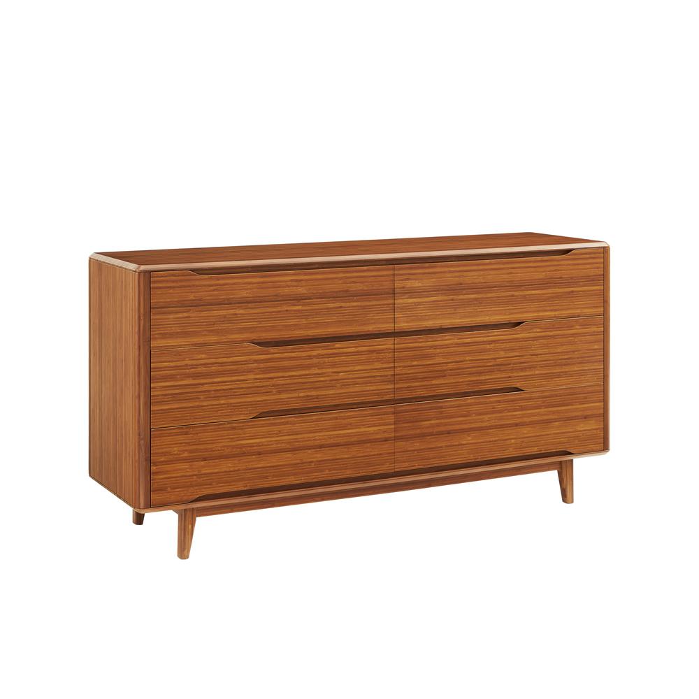Currant Six Drawer Double Dresser, Amber. Picture 1