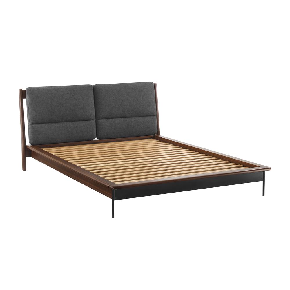Park Avenue Queen Platform Bed with Fabric, Ruby. Picture 2