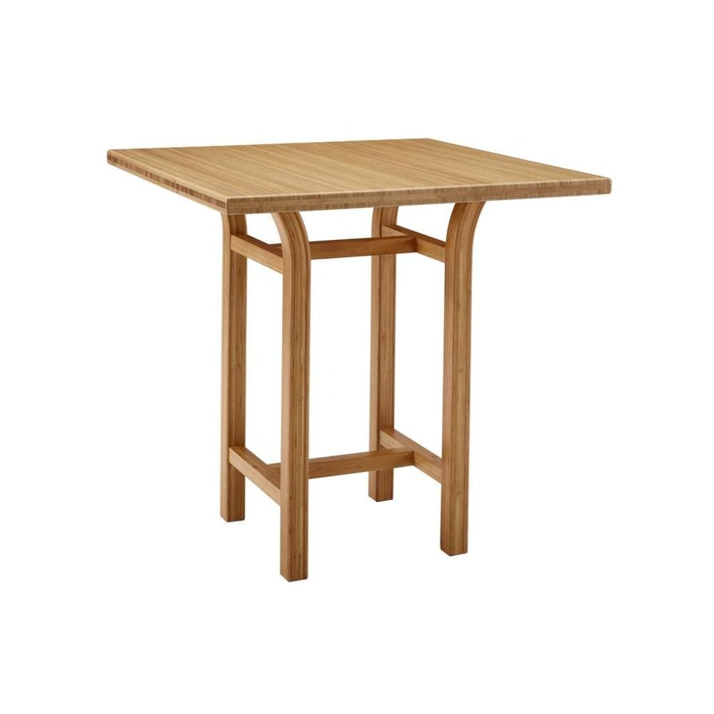 Solid Bamboo Bar Height Table – Tall Square Table in Caramelized Finish. Picture 1