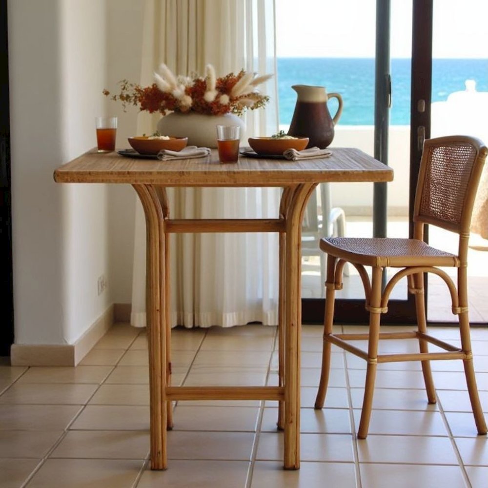 Solid Bamboo Bar Height Table – Tall Square Table in Caramelized Finish. Picture 3