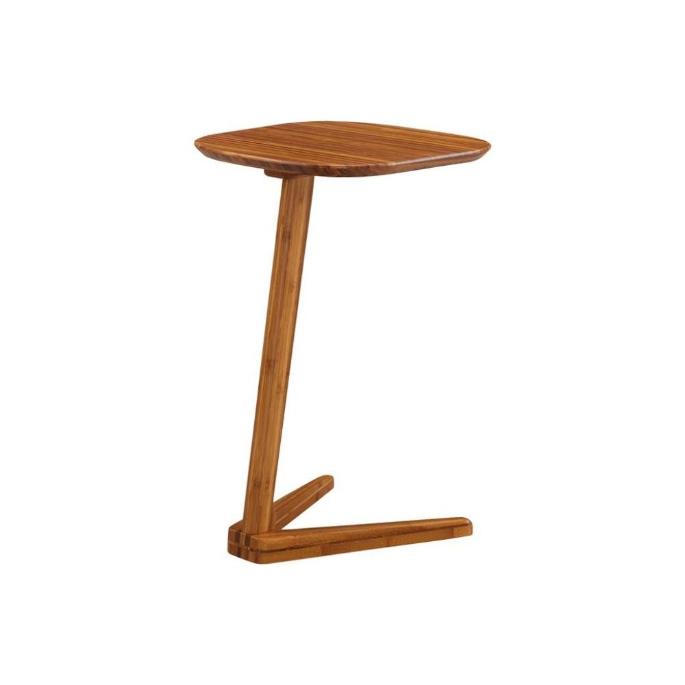 Brown Bamboo Side Table – Solid Wood Minimalist End Table in Amber Finish. Picture 4