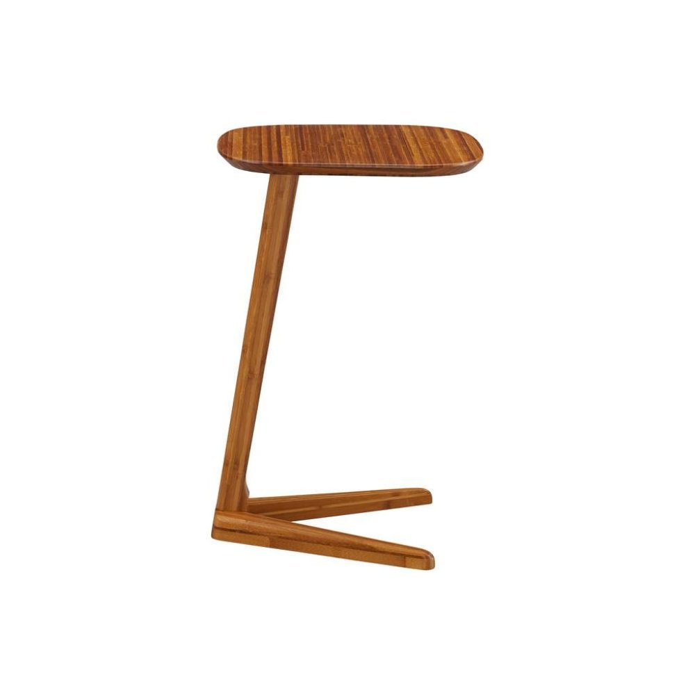 Brown Bamboo Side Table – Solid Wood Minimalist End Table in Amber Finish. Picture 5