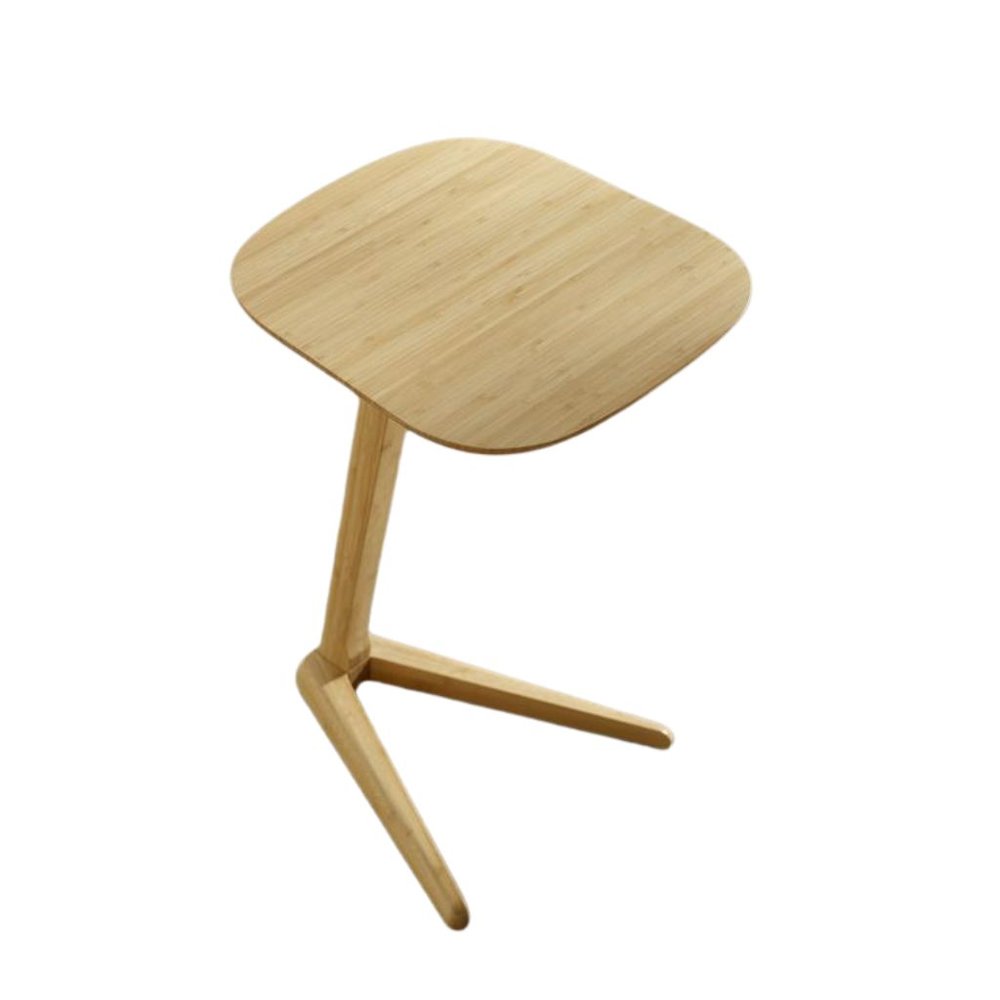 Beige Bamboo Side Table – Solid Wood Minimalist End Table in Wheat Finish. Picture 1