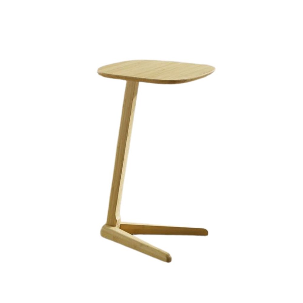 Beige Bamboo Side Table – Solid Wood Minimalist End Table in Wheat Finish. Picture 4