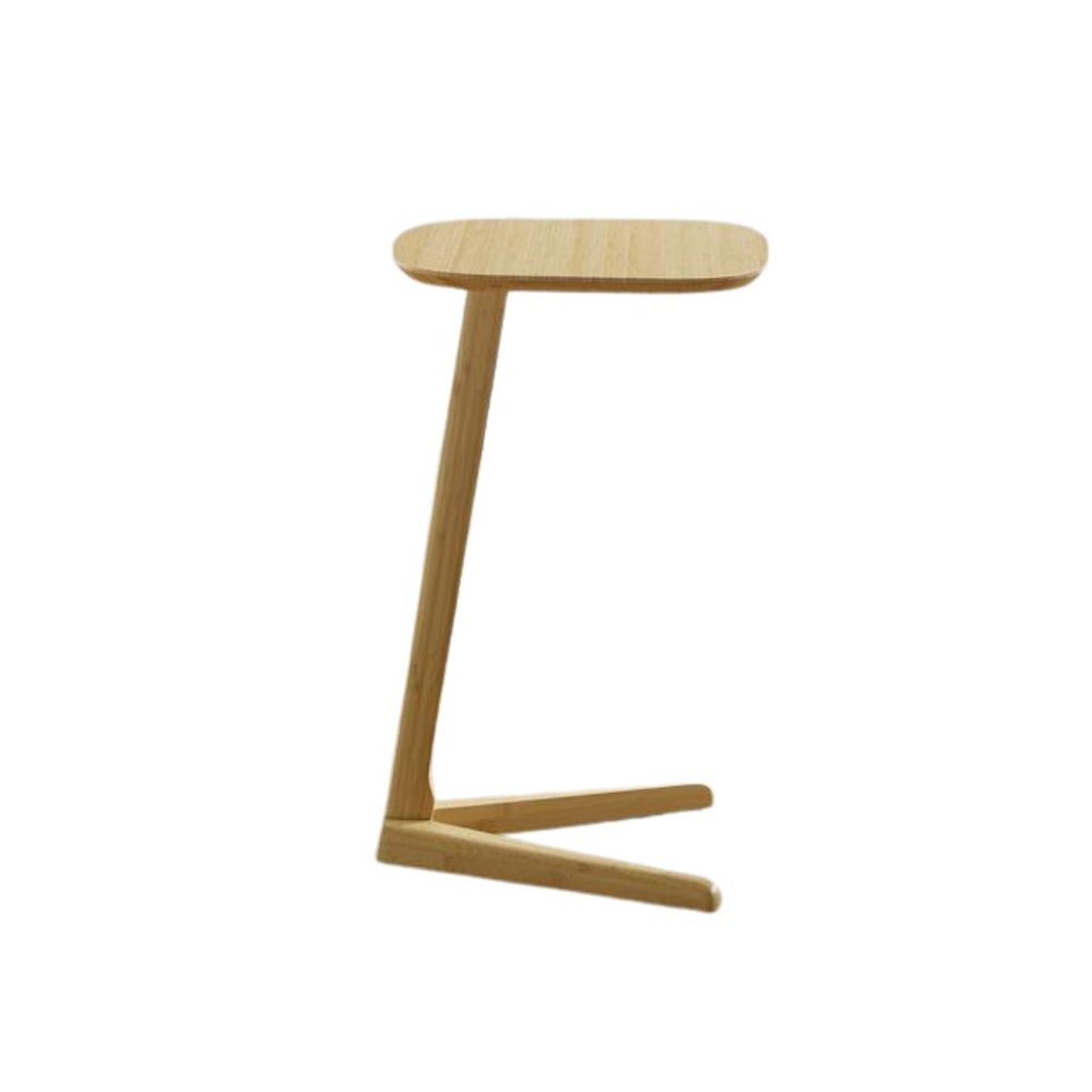 Beige Bamboo Side Table – Solid Wood Minimalist End Table in Wheat Finish. Picture 5