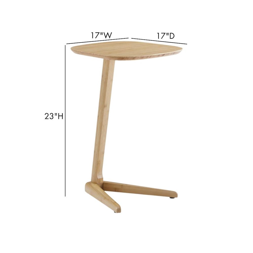 Beige Bamboo Side Table – Solid Wood Minimalist End Table in Wheat Finish. Picture 8