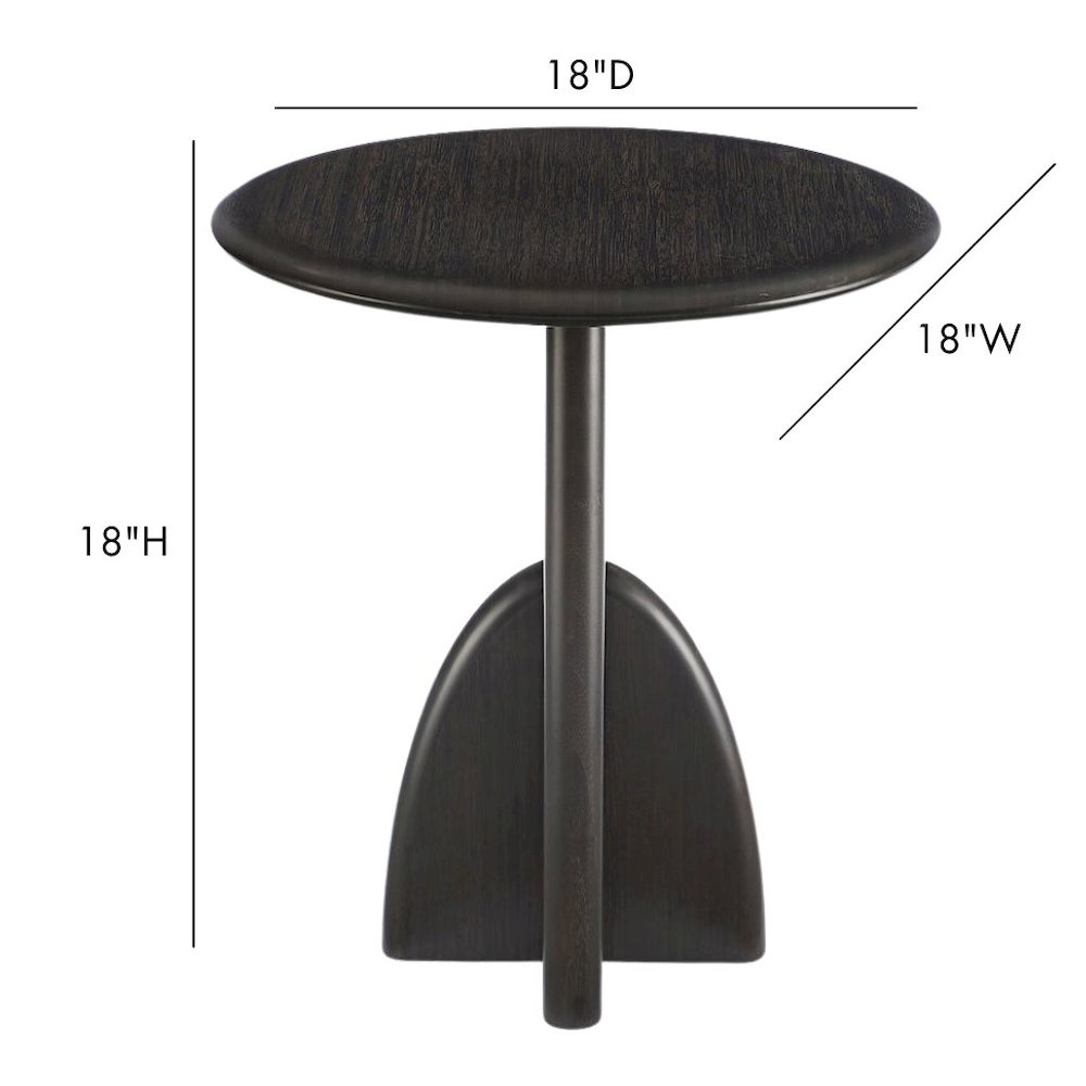 Minimalist Black Wood Side Table in Caviar Finish – Solid Bamboo End Table. Picture 9