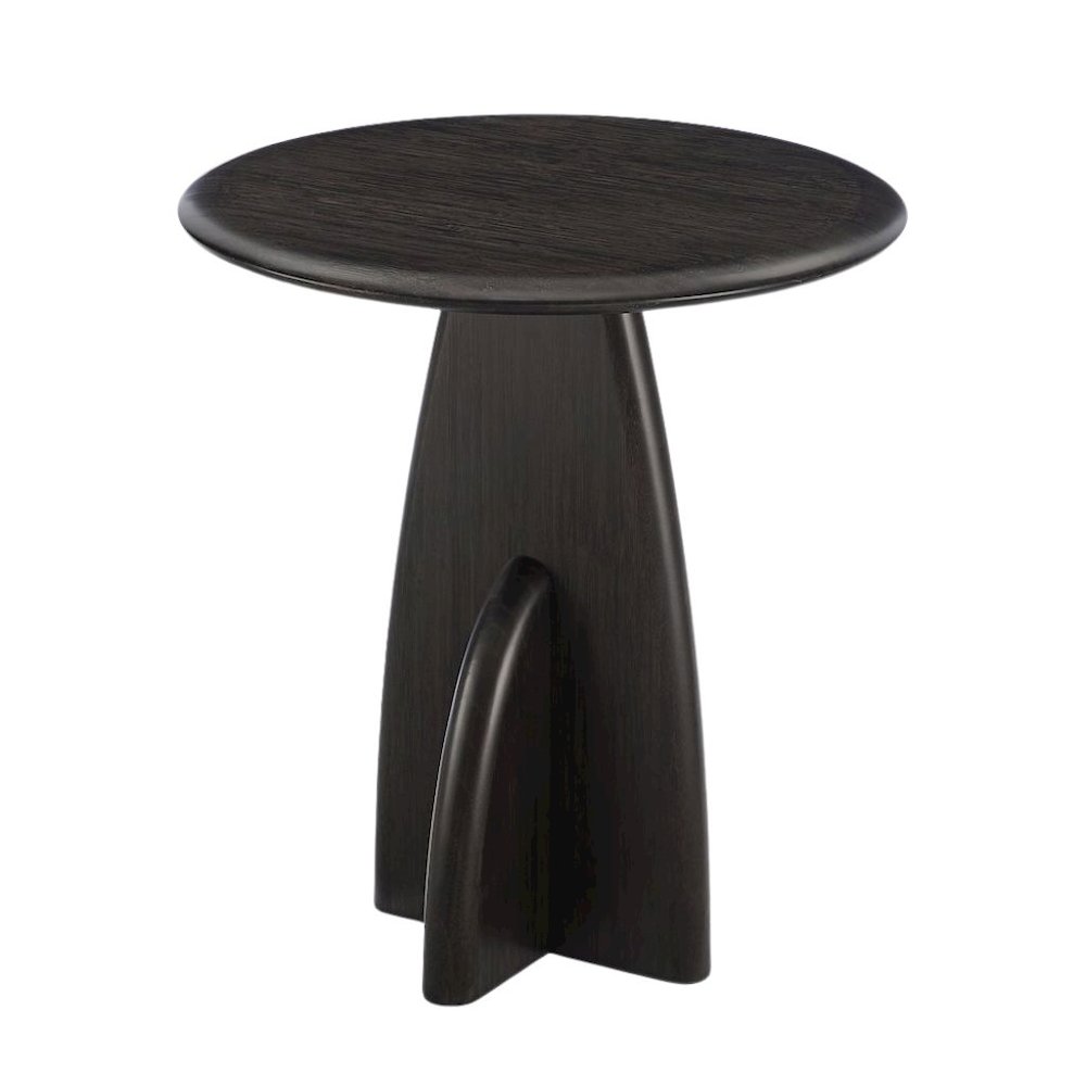 Minimalist Black Wood Side Table in Caviar Finish – Solid Bamboo End Table. Picture 4