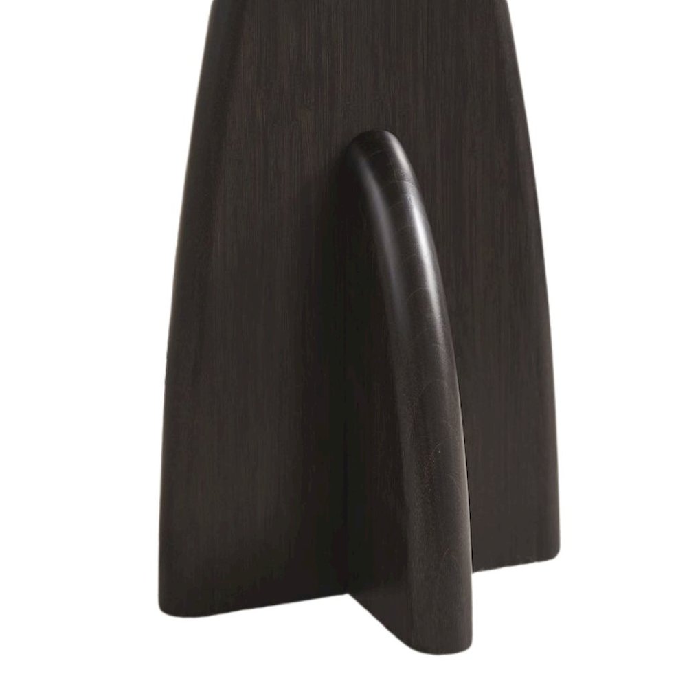 Minimalist Black Wood Side Table in Caviar Finish – Solid Bamboo End Table. Picture 7