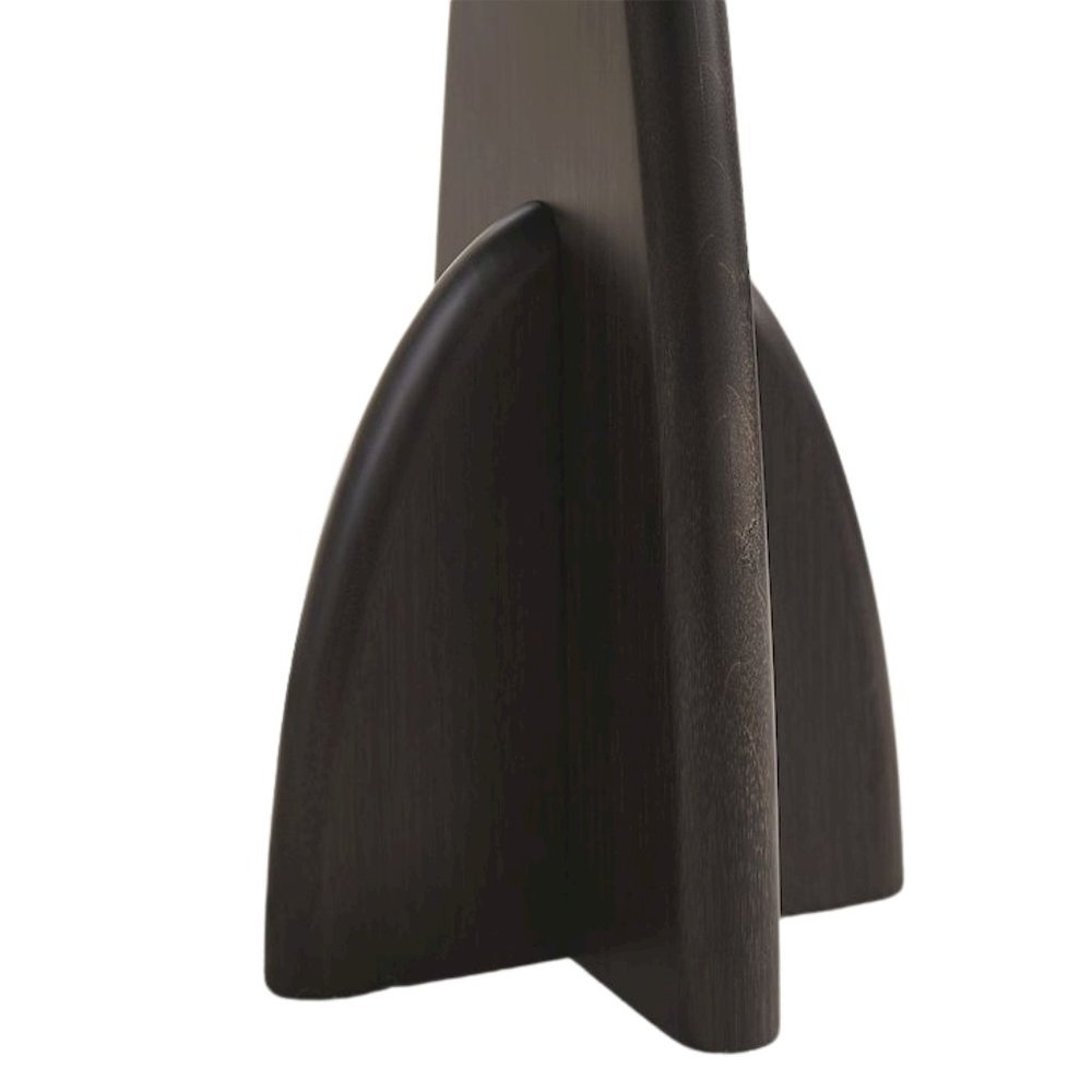 Minimalist Black Wood Side Table in Caviar Finish – Solid Bamboo End Table. Picture 8