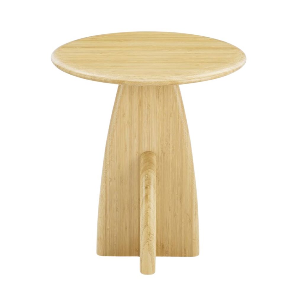 Minimalist Wood Side Table in Wheat Finish – Solid Bamboo End Table. Picture 1