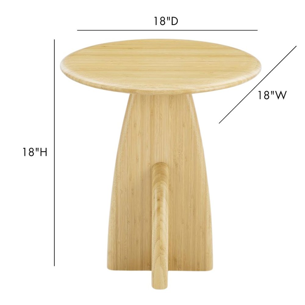 Minimalist Wood Side Table in Wheat Finish – Solid Bamboo End Table. Picture 9