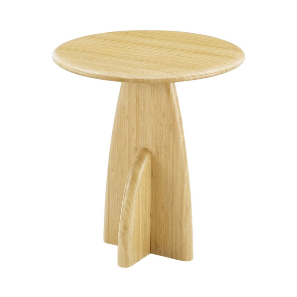 Minimalist Wood Side Table in Wheat Finish – Solid Bamboo End Table. Picture 4