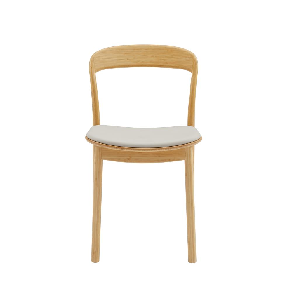 Hanna Dining Chair Leather Seat, Wheat (Set of 2). Picture 2