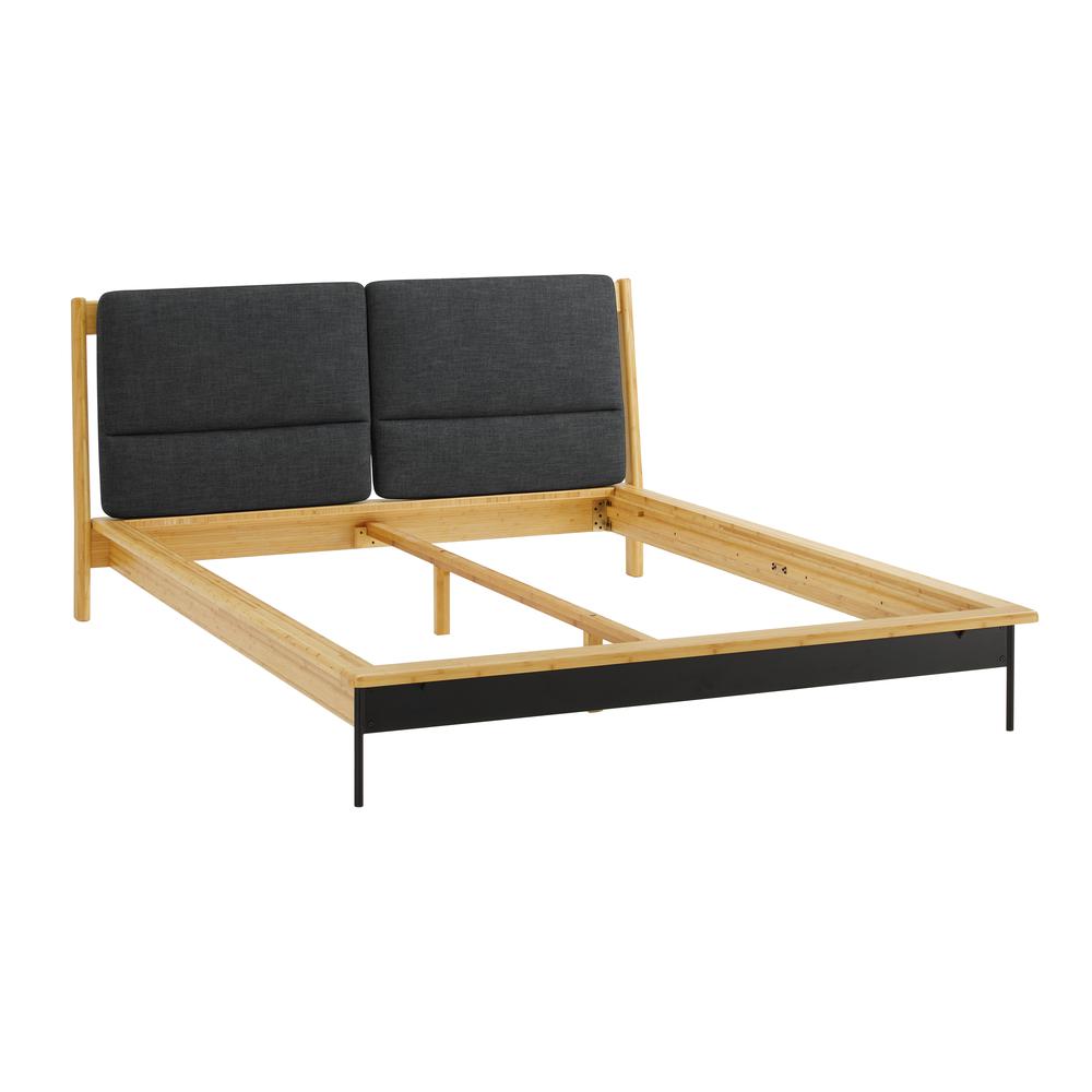 Santa Cruz King Platform Bed with Fabric, Wheat. Picture 4