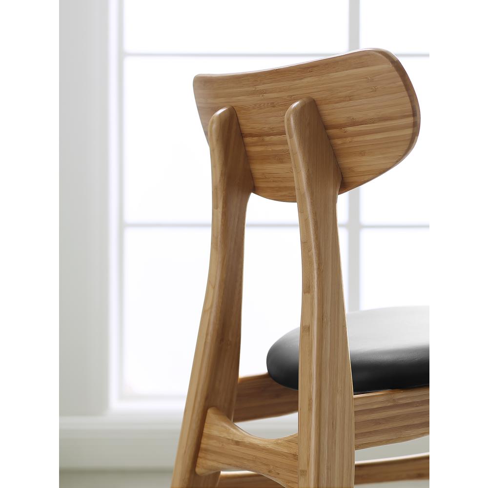Cassia Dining Chair With Leather Seat, Caramelized, (Set of 2). Picture 8