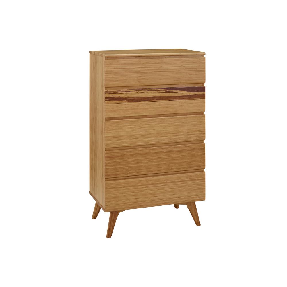 Azara Five Drawer High Chest, Caramelized. Picture 1
