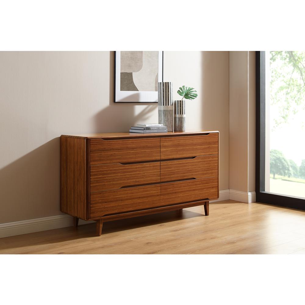 Currant Six Drawer Double Dresser, Amber. Picture 4